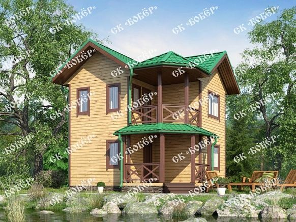 Дачный дом из бруса 6.5х6.5