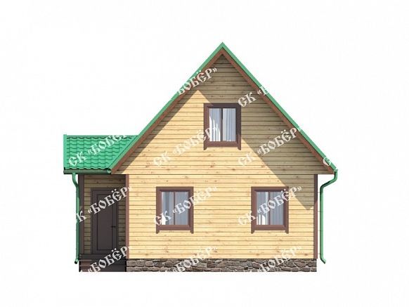 Мансардный дом из бруса 7х8. фото