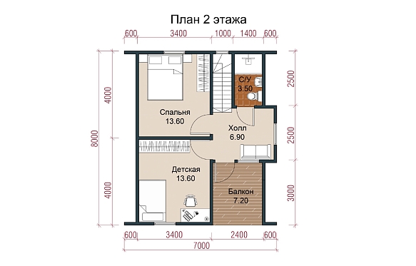 Дом из бруса 8х8.5. фото