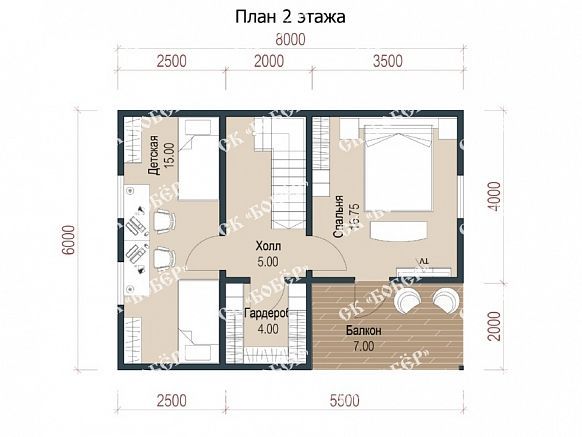 Коттедж из бруса 6х8. фото