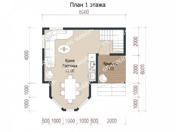 Садовый дом из бруса 6х6. фото