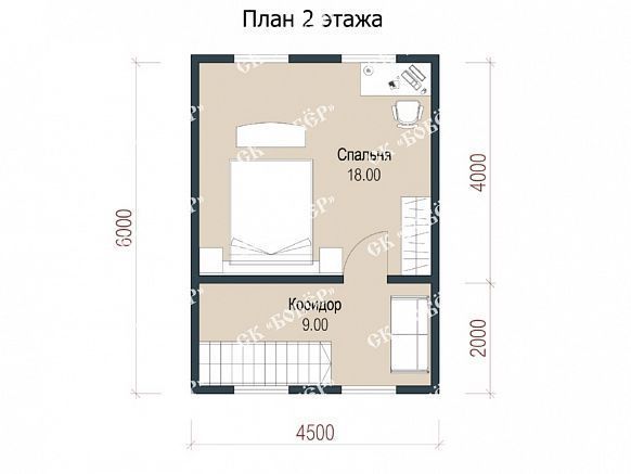 Дачный дом из бруса 6х9. фото