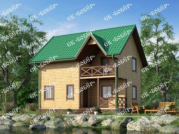 Коттедж из бруса 6х8